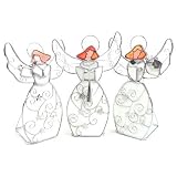 Outdoor Living : White Stain Glass Angel Musician T Lite Holder