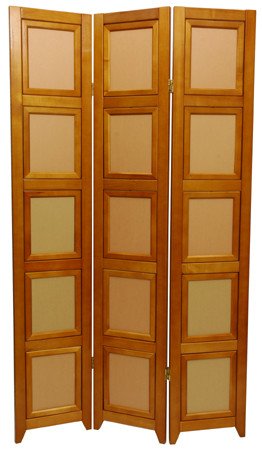 Double Sided Photo Display Room Divider in Honey Number of Panels: 6