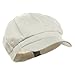 e4Hats.com Cotton Elastic Newsboy Cap-White 2XL-3XL