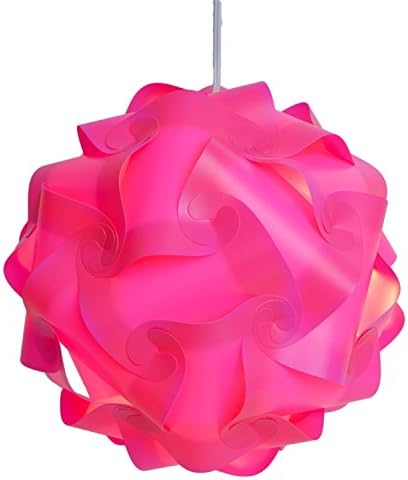 Puzzle Lights with Lamp Cord Kits , Self DIY Assembled Puzzle Lights Mordem Lampshade Iq Lamp Shades L Size (Home Decor Light) (Pink)