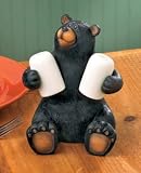 BLACK BEAR lodge SALT and PEPPER shakers holder CuTe