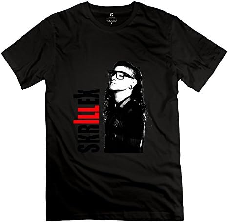 XUEJW Men's Skrillex Cotton V T Shirt,S,Black