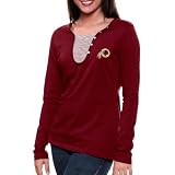 NFL Cutter & Buck Washington Redskins Ladies Dulcet Long Sleeve Henley T-Shirt - Burgundy (Medium)