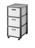 Rotho Mueble con Cestas Tower Country Rattan Negro/Blanco