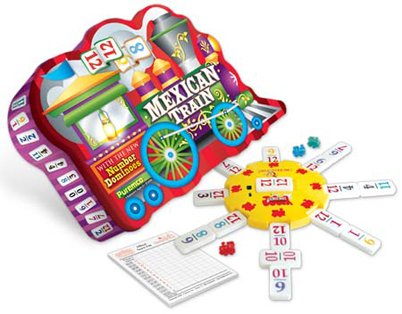 Mexican Train Number Deluxe Domino Set in Tin