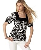 Style&co. Short-Sleeved Floral Square-Neck Top