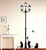 1 X Black Cat Design Picture Art Peel & Stick Wall Sticker DIY Vinyl Wall Decal Applique 33x60cm