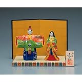 『九谷焼　5.5号立雛（台・木札・屏風付） 紅盛』の写真