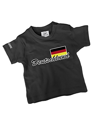 DEUTSCHLAND FAN T-SHIRT – DEUTSCHLAND FLAGGE – BABY – SCHWARZ – T-SHIRT by Jayess-Baby Gr. 80/86
