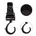 ilovebaby Hook Set for Baby Stroller 2 U Shape Hooks and 2 D Shape Hooks Easy to Install, Fit All Strollers Multi-Purpose Hanger for Baby Diaper Bags or Groceries-Solid, Pack of 4 Color Black