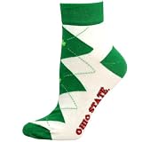NCAA Ohio State Buckeyes Ladies White-Kelly Green St. Patrick's Day Low-Cut Argyle Socks