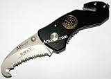 Mtech Swat Special Weapons & Tactics Rescue Folder Black Pocket Knife - Full Serration Blade