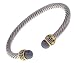 Sterling Silver Two Tone Antique Style Grey Pearl Bangle