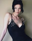 Alana De La Garza Signed Gorgeous In Low Cut Black Dress W Signing Data UACC RD