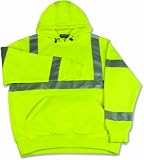 ERB 61542 S376 Class 3 Pull Over Safety Sweat Shirt, Lime, X-Large