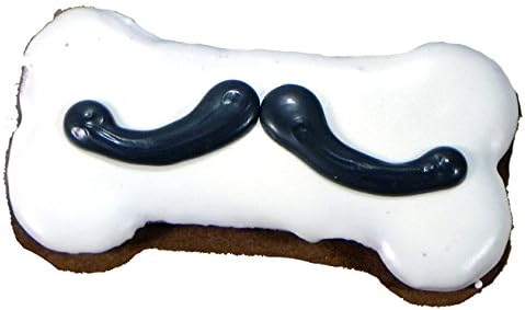 Pawsitively Gourmet Mustache Bone Cookies for Dogs, 4-Inch