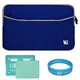 Satin Turquoise 2 Piece Durable Crystal Shield Protector Case for Apple MacBook Pro MB991LL/A 13.3- inch Laptop + Blue Neoprene Laptop Sleeve for Apple MacBook Pro 13 inch Notebook PC + SumacLife TM Wisdom*Courage Wristband