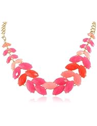 Tonal Pink Cabochon Fern Statement Necklace, 19.125"+2" Extender