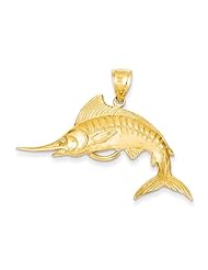 14k Yellow Gold Marlin Pendant