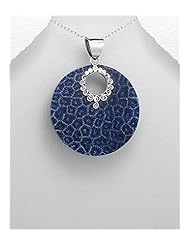 Sponge Coral Pendant Necklace In 92.5 Sterling Silver