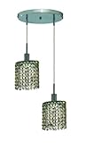 IMAGE OF Elegant Lighting 1382D-R-E-LP/RC Mini 8-Inch High 2-Light Chandelier, Chrome Finish with Light Peridot (Light Green) Royal Cut RC Crystal