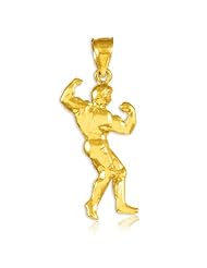 10k Gold Full Bodybuilder Sports Pendant