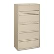 5-Drawer Lateral File, 36"x19-1/4"x67", Putty