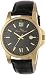 Lucien Piccard Men's 10048-YG-01 Breithorn Black Textured Dial Black Leather Watch