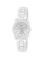 Breda Womens 5188-white Adele Mini Boyfriend Rhinestone Accented Bracelet Watch