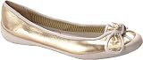 AK Anne Klein Women's Rossow Leather Flat,Gold,6 M US