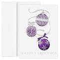 Ornaments Holiday Cards - Purple/ Silver
