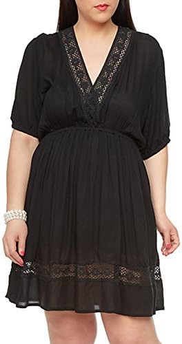 Plus Size Black Boho Dress --Size: 2x Color: Black
