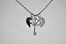 Sale! Silver Tone Bling Bling Womens Necklace 3 Charm, Broken Heart & Key