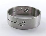 Silver Grey Dolphin Ring Hypoallergenic Stainless Steel Band