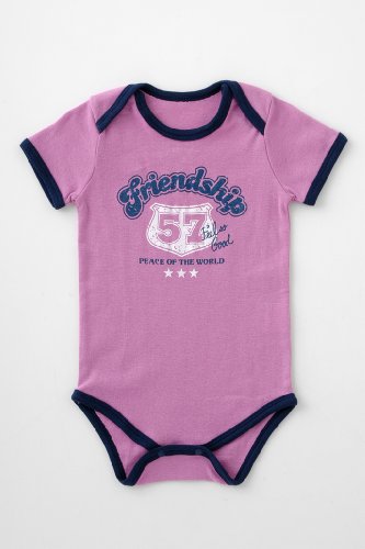 (チャックル) chuckle オシャレBABY半袖両肩開きロンパース パープル 90cm P2106-90-80