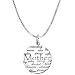 Sterling Silver "Mom, Understanding, Warm, Wise, Strong, Loving, Sweet, Devoted, Beautiful, I Love You" Circle Graffiti Pendant, 18"