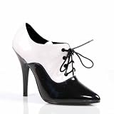 Pleaser High Heel Pumps aus Lack im Oxford-Style SEDUCE-460 Schwarz/Weiss Größe: 39