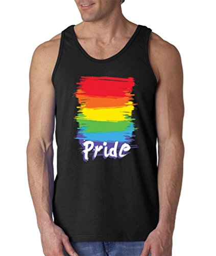 Shop4Ever® Pride Rainbow Bright Neon Men's Tank Top Gay Equal Rights Tank Tops