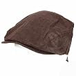 Linen Rayon Duck Bill Lined Ivy Cabby Cap Hat Brown M/L