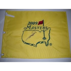 Bernhard Langer Signed 2009 Masters Golf Pin Flag
