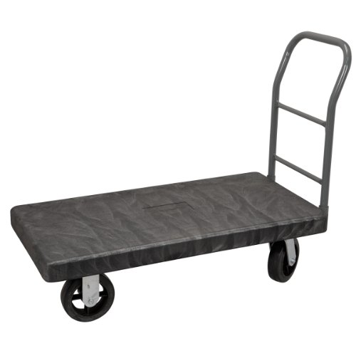 Akro-Mils VERSA/Deck Steel Reinforced 2000-Pound Capacity Plastic Platform Truck, 24-Inch Wide and 48-Inch Long, Black On Sale