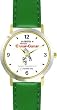 Habit 4 - Think Win-Win (Spanish Text) - DELUXE TWO-TONE WATCH from THE 7 HABITS - WATCH COLLECTION BY WATCHBUDDY&reg; - Arabic Numbers - Green Leather Strap-Size-Large ( Men's Size or Jumbo Women's Size )