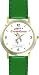 Habit 4 - Think Win-Win (Spanish Text) - DELUXE TWO-TONE WATCH from THE 7 HABITS - WATCH COLLECTION BY WATCHBUDDY&reg; - Arabic Numbers - Green Leather Strap-Size-Large ( Men's Size or Jumbo Women's Size )