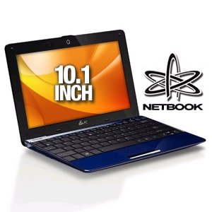 Asus Eee PC 1008HA Seashell 10.1-Inch Pearl Blue Netbook - 6 Hour Battery Life