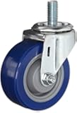 E.R. Wagner Stem Caster, Swivel, Polyurethane on Polyolefin Wheel, Delrin Bearing, 280 lbs Capacity, 5" Wheel Dia, 1-1/4" Wheel Width, 5-1/2" Mount Height, 1/2" Stem Dia, 1" Stem Height