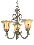 Dale Tiffany TH70239 Columbus Tulip Light Fixture, Antique Brass and Glass Shade