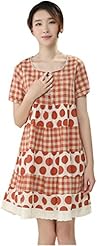 Plaid Print Dots Print Linen  Dress