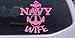 Pink 20in X 20.0in -- Navy Wife Military Car Window Wall Laptop Decal Sticker