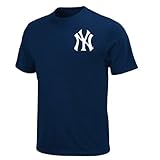 IMAGE OF Majestic New York Yankees ''NYPD FDNY'' Logo T-Shirt - Navy Blue (Large)