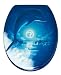 Wenko 337203100 Abattant WC Bleu Ice Dauphins